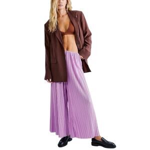 Free People Lavender Winona Pleated Flare Pants - XS